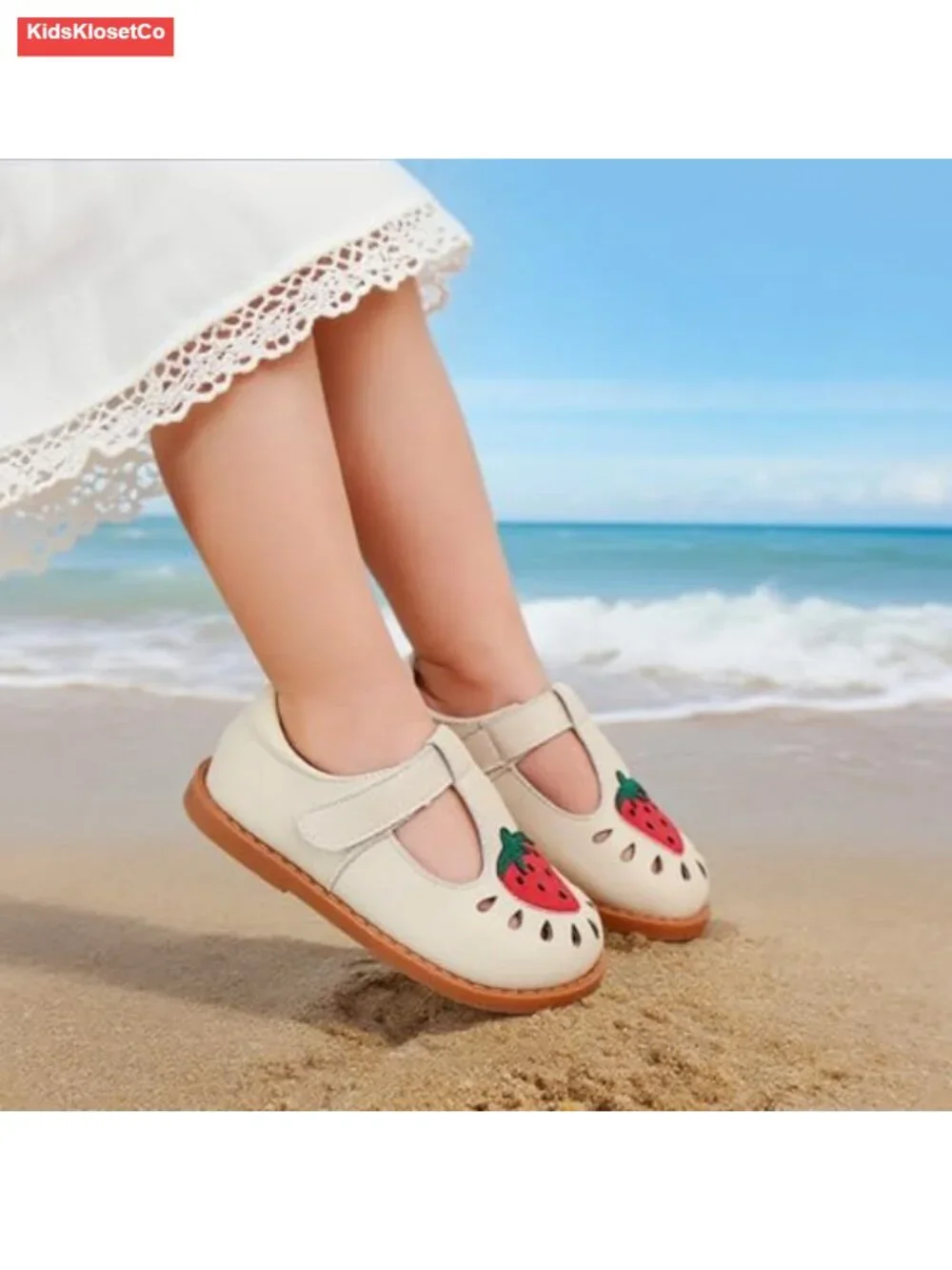 Toddler Girl Mary Jane Dress Shoes Leather Flats Non-Slip Adjustable Strap